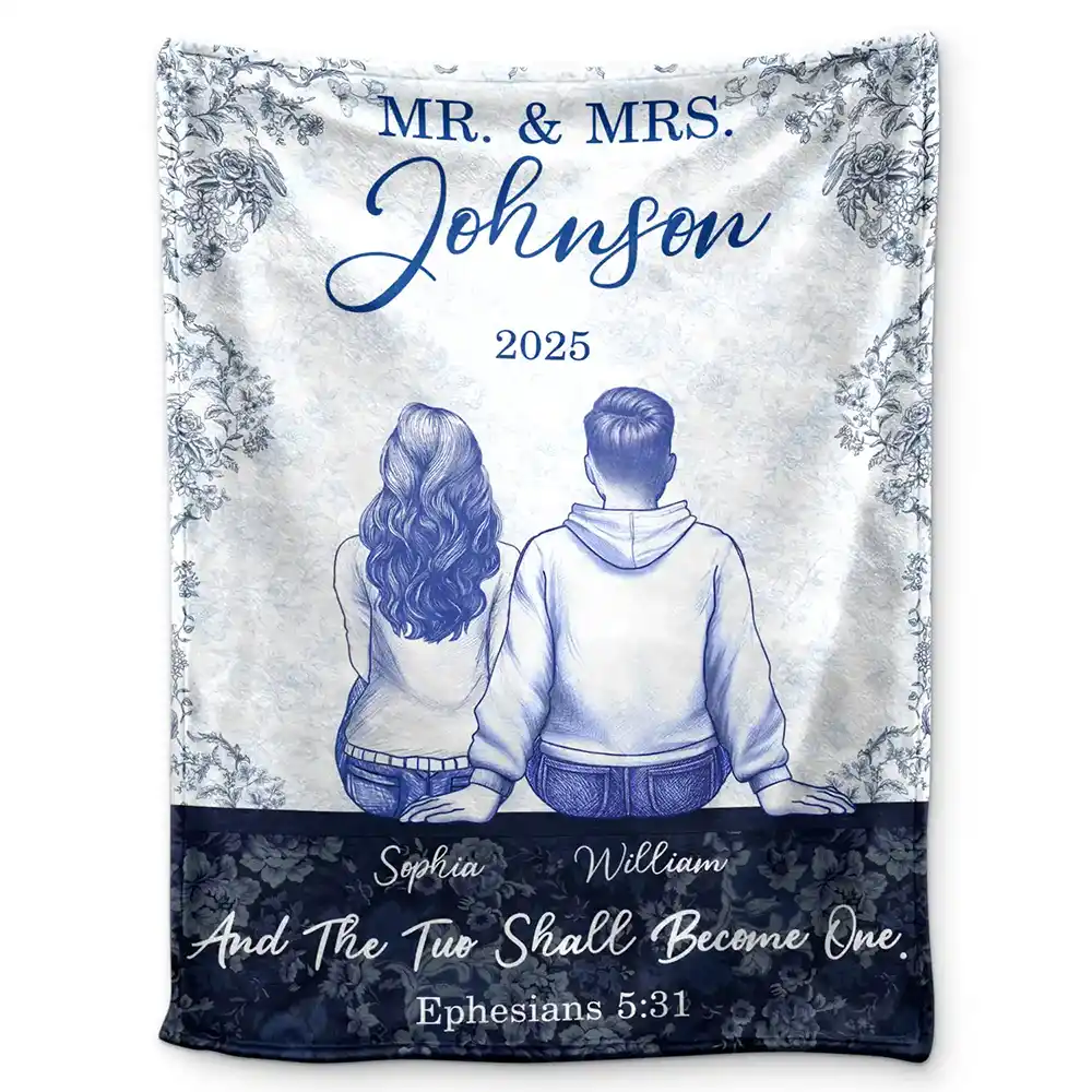 Gift For Couples,Wedding Anniversary,Love - Couple First Anniversary And The Two Shall Become One - Personalized Fleece Blanket, Sherpa Blanket