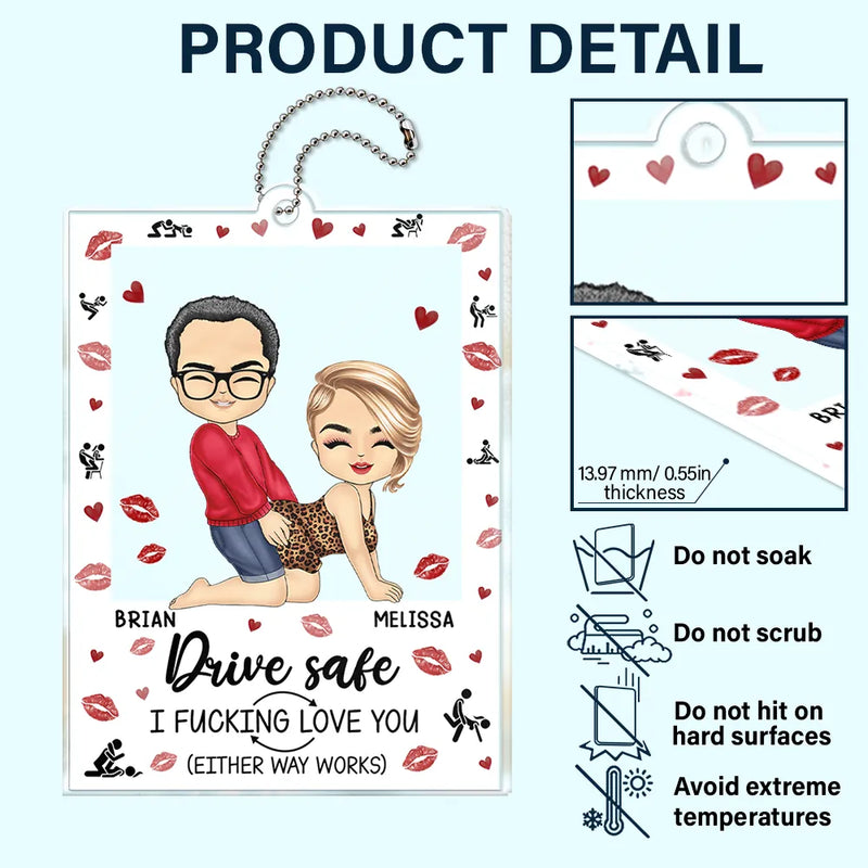 Old Couples,Gift For Husband,Gift For Wife,Gift For Boyfriend,Gift For Girlfriend,Love - Couple I Love You Either Way Works - Personalized Acrylic Car Hanger