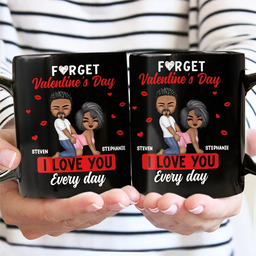 Gift For Couples,Old Couples,Gift For Husband,Gift For Wife,Gift For Boyfriend,Gift For Girlfriend,Love - Couple I Love You Every Day - Personalized Black Mug