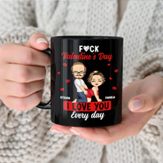 Gift For Couples,Old Couples,Gift For Husband,Gift For Wife,Gift For Boyfriend,Gift For Girlfriend,Love - Couple I Love You Every Day - Personalized Black Mug