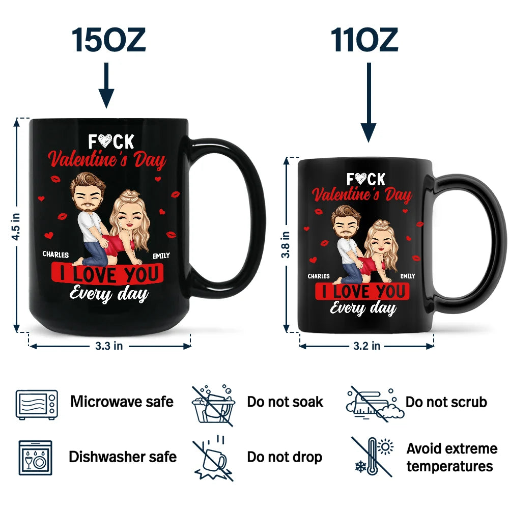 Gift For Couples,Old Couples,Gift For Husband,Gift For Wife,Gift For Boyfriend,Gift For Girlfriend,Love - Couple I Love You Every Day - Personalized Black Mug