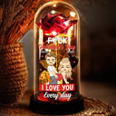Old Couples,Gift For Husband,Gift For Wife,Gift For Boyfriend,Gift For Girlfriend,Love - Couple I Love You Every Day - Personalized Everlasting Rose Dome Lamp