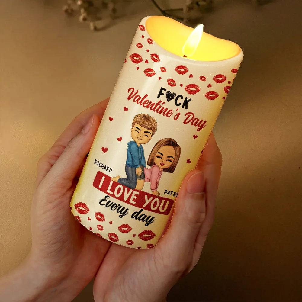Gift For Couples,Old Couples,Gift For Husband,Gift For Wife,Gift For Boyfriend,Gift For Girlfriend,Love - Couple I Love You Every Day - Personalized Flameless LED Candle
