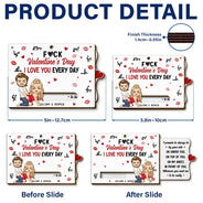 Gift For Couples,Old Couples,Gift For Husband,Gift For Wife,Gift For Boyfriend,Gift For Girlfriend,Love - Couple I Love You Every Day - Personalized Hanging Wooden Slide Card
