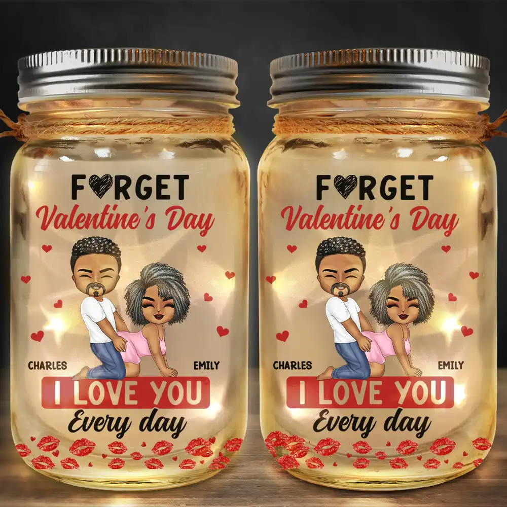 Gift For Couples,Old Couples,Gift For Husband,Gift For Wife,Gift For Boyfriend,Gift For Girlfriend,Love - Couple I Love You Every Day - Personalized Mason Jar Light