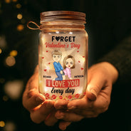 Gift For Couples,Old Couples,Gift For Husband,Gift For Wife,Gift For Boyfriend,Gift For Girlfriend,Love - Couple I Love You Every Day - Personalized Mason Jar Light
