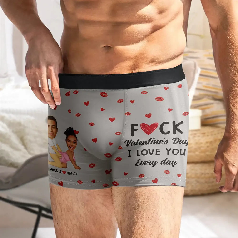 Gift For Couples, Gift For Husband, Gift For Wife, Gift For Boyfriend, Gift For Girlfriend, Love - Couple I Love You Every Day - Personalized Men's Boxer Briefs