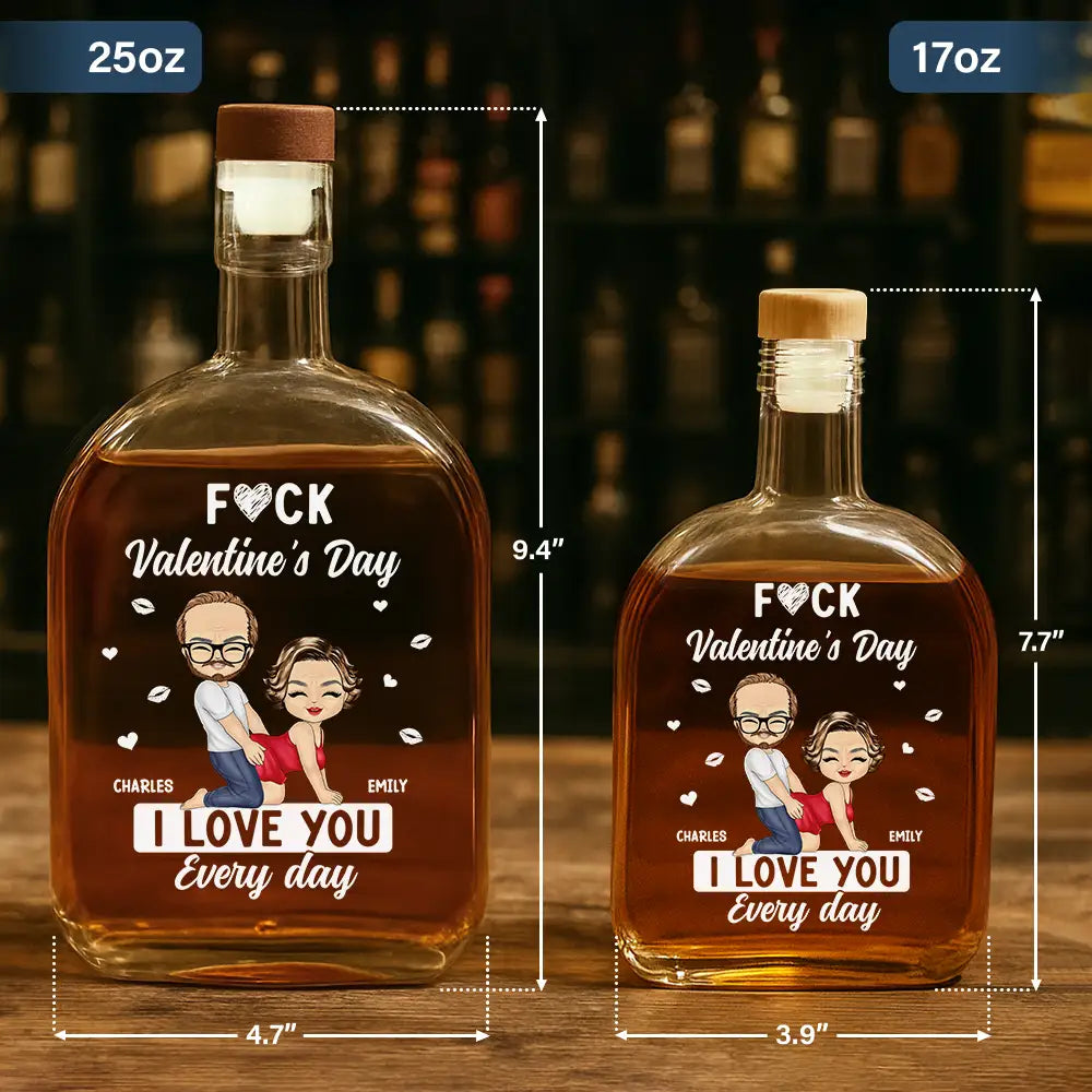 Gift For Couples,Old Couples,Gift For Husband,Gift For Wife,Gift For Boyfriend,Gift For Girlfriend,Love - Couple I Love You Every Day - Personalized Whiskey Bottle