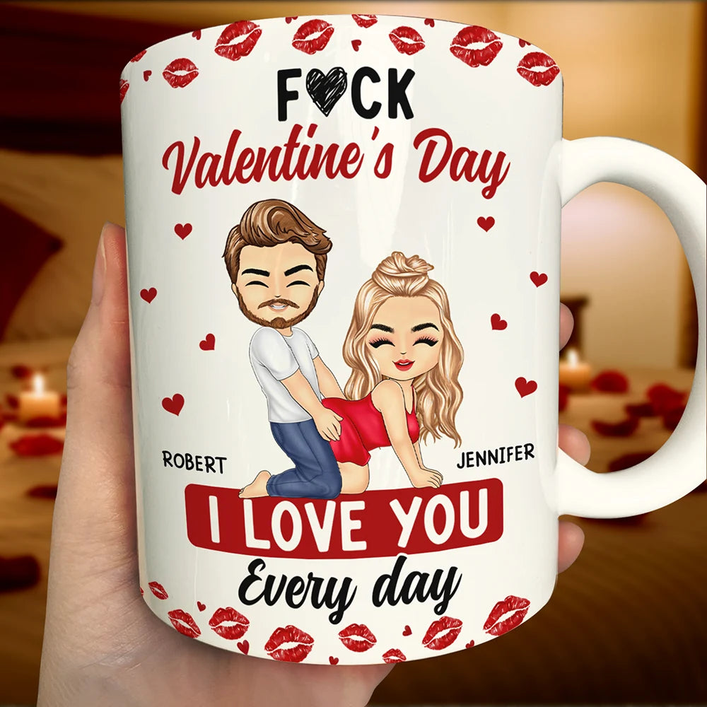 Old Couples, Gift For Husband, Gift For Wife, Gift For Boyfriend, Gift For Girlfriend, Love - Couple I Love You Every Day - Personalized White Edge-to-Edge Mug