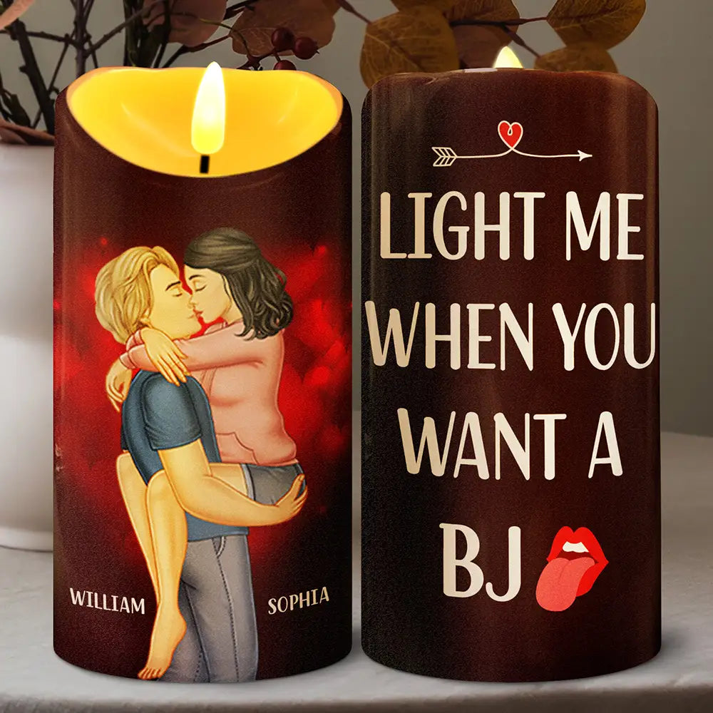 Gift For Couples, Gift For Husband, Gift For Wife, Gift For Girlfriend, Gift For Boyfriend - Couple Light This When You Want Me - Personalized Flameless LED Candle