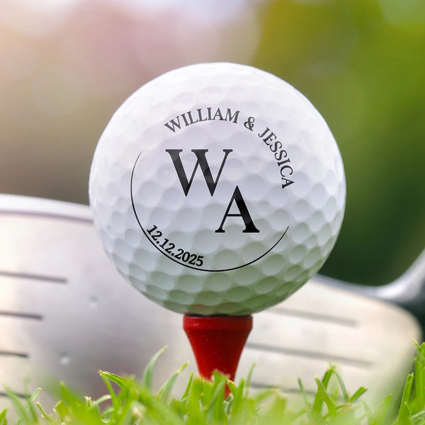 Golf, Gift For Couples, Gift For Husband, Gift For Boyfriend, LGBT, Non-Eng - Couple Monogram With Names - Personalized Golf Ball