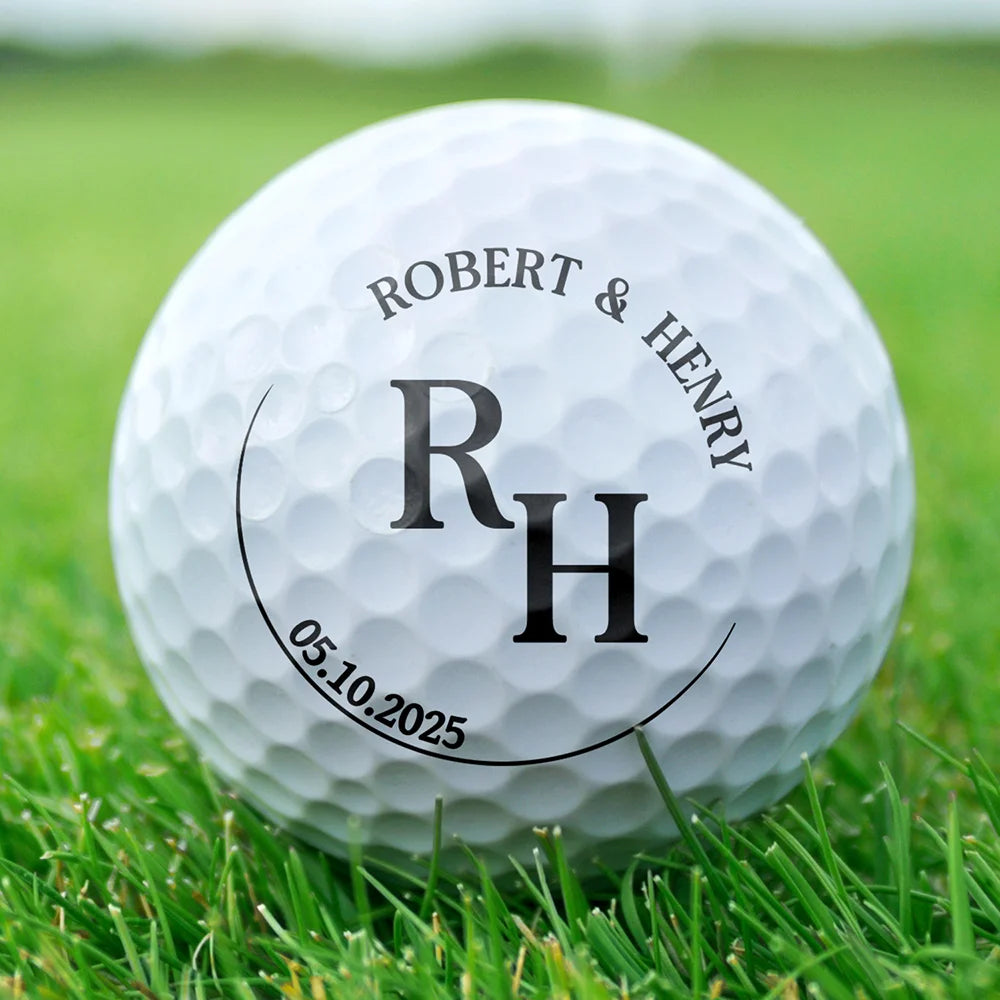 Golf, Gift For Couples, Gift For Husband, Gift For Boyfriend, LGBT, Non-Eng - Couple Monogram With Names - Personalized Golf Ball