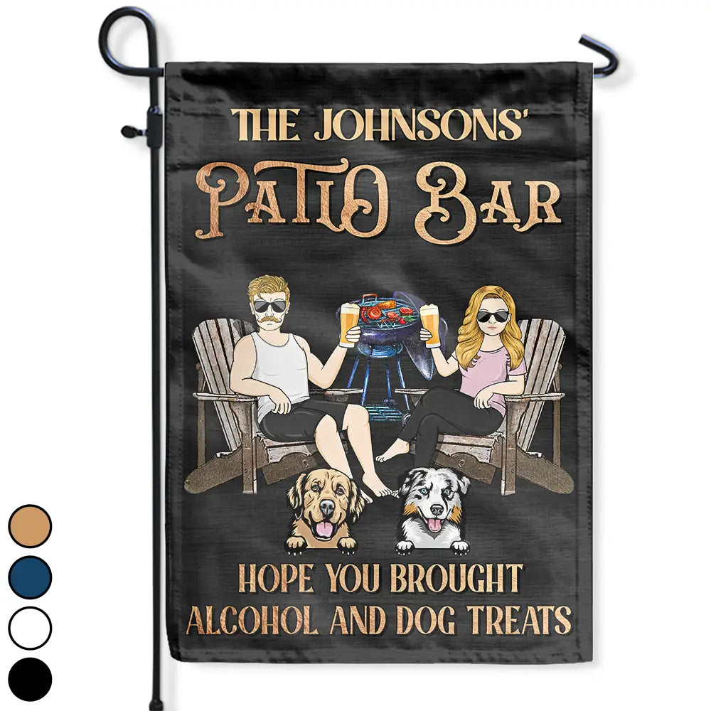 Couple Pool & Patio Bar Hope You Brought Alcohol & Dog Treats - Personalized Flag