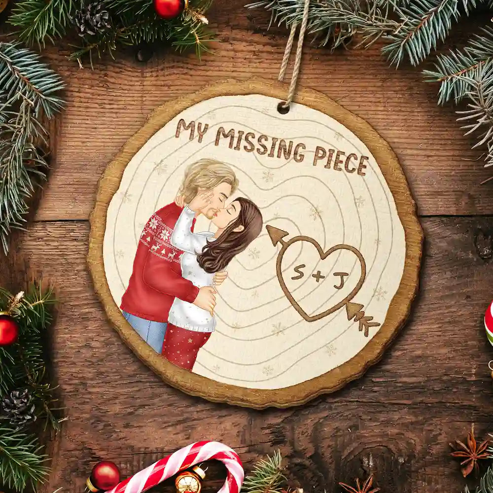 Christmas, Gift For Couples, Gift For Husband, Gift For Wife, Gift For Boyfriend, Gift For Girlfriend - Couple Side View I'm Yours - Personalized Custom Shaped Wooden Ornament