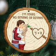 Christmas, Gift For Couples, Gift For Husband, Gift For Wife, Gift For Boyfriend, Gift For Girlfriend - Couple Side View I'm Yours - Personalized Custom Shaped Wooden Ornament