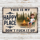 Summer, Gift For Couples, Top Market, Humorous, Vector - Couple Summer This Is Our Happy Place - Personalized Classic Metal Signs