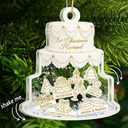 Christmas,Married Couple,Romantic,Gift For Couples,Icon - Couple Wedding Cake Bride & Groom - Personalized 3-Layered Acrylic Shaker Ornament