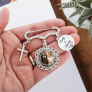 Sentimental, Custom Photo, Gift For Couples, Wedding, Upload Full Photo - Custom Photo Couple Wedding Day - Personalized Lapel Pin