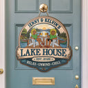 Outdoor Decor,Lake,Gift For Couples,Vector,Happy - Couple Welcome To Our Lake House - Personalized Custom Shaped Wood Sign