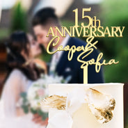 Wedding Anniversary,Married Couple,Romantic,Gift For Couples,Custom Text - Couples Anniversary - Personalized Cake Topper