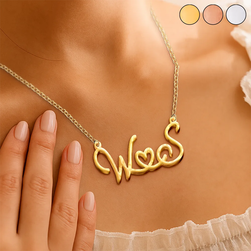 Gift For Couples,Love,Gift For Bestie - Couples Best Friends Initials Sign Name - Personalized Letter Necklace