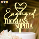 Engaged Couple,Romantic,Gift For Couples,Wedding,Custom Text - Couples Engaged Married - Personalized Cake Topper