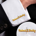 Gift For Men,Romantic,Gift For Yourself,Wedding,Custom Text - Couples Initials Heart Sign Name - Personalized Cufflinks