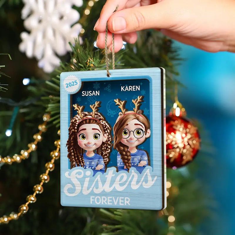 Gift For Sibling, Cousin, Happy, Christmas - Cousins Sibling Forever Toy Box 3D Effect Family - Personalized 2-Layered Mix Ornament