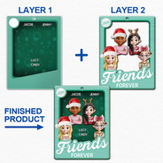Gift For Sibling, Cousin, Happy, Christmas - Cousins Sibling Forever Toy Box 3D Effect Family - Personalized 2-Layered Mix Ornament