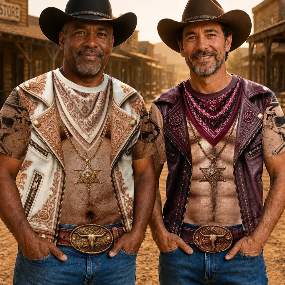 Cowboy Man Hairy Six Pack Body - Personalized Full Print T Shirt