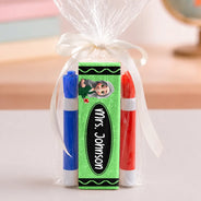 Back To School,Teacher,Proud,Vector - Crayon Name Teacher Glitter Effect - Personalized Whiteboard Eraser & Marker Set