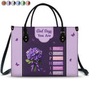 Gift For Wife,Gift For Girlfriend,Gift For Yourself,Gift For Women,Gift For Aunt,Gift For Mother,Gift For Grandma,Gift For Daughter,Gift For Sisters,Gift For Bestie,Happy,Christian - Created With A Purpose Birth Month Flower - Personalized Leather Bag