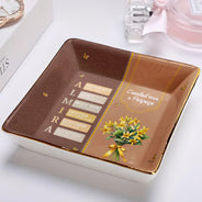 Gift For Wife,Gift For Girlfriend,Gift For Yourself,Gift For Women,Gift For Aunt,Gift For Mother,Gift For Grandma,Gift For Daughter,Gift For Sisters,Gift For Bestie,Happy,Christian,Non-Eng,Icon - Created With A Purpose Birth Month Flower - Personalized Ring Dish