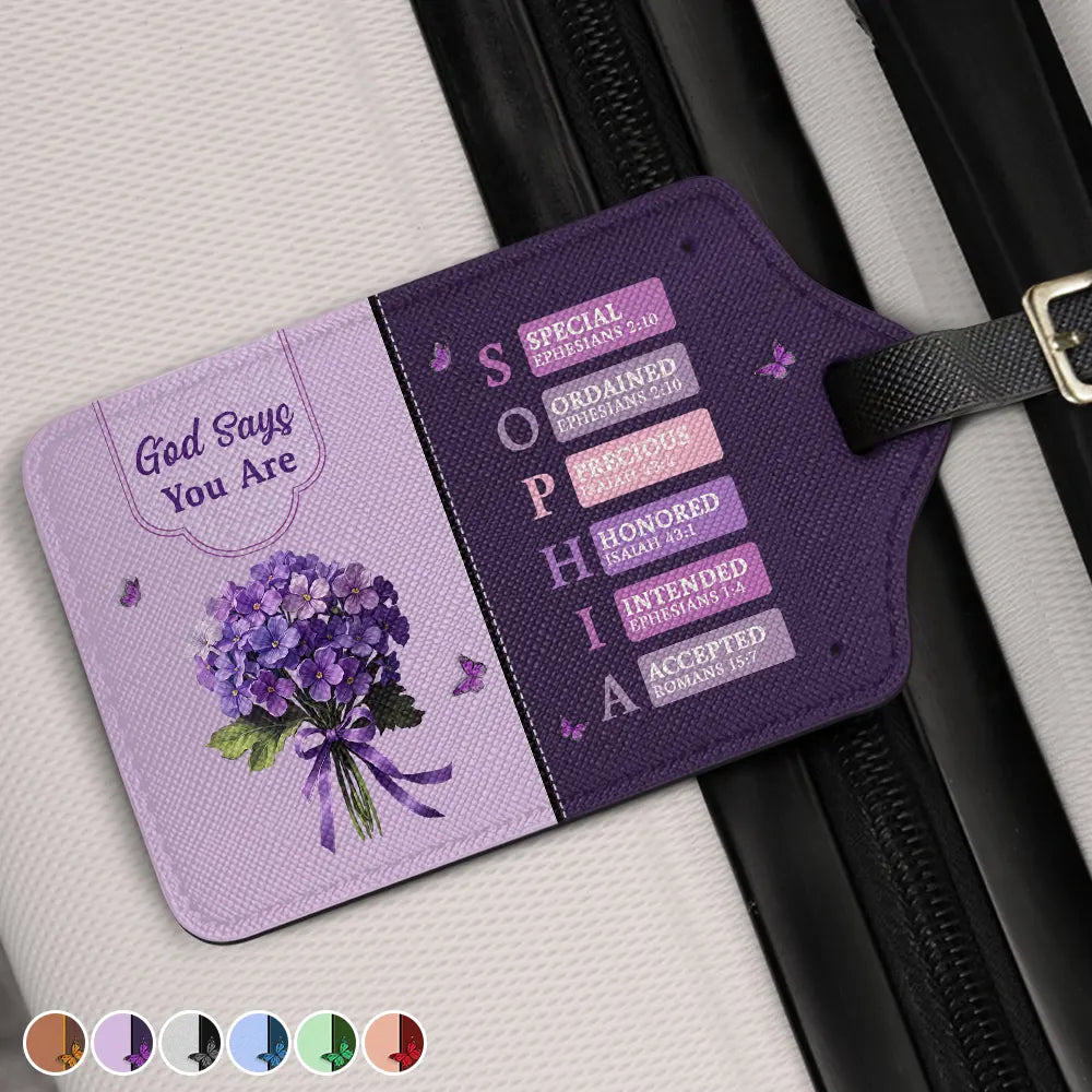 Gift For Wife,Gift For Girlfriend,Gift For Yourself,Gift For Women,Gift For Aunt,Gift For Mother,Gift For Grandma,Gift For Daughter,Gift For Sisters,Gift For Bestie,Happy,Christian,Icon - Created With A Purpose Birth Month Flower - Personalized Luggage Tag