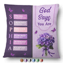 Gift For Wife,Gift For Girlfriend,Gift For Yourself,Gift For Women,Gift For Aunt,Gift For Mother,Gift For Grandma,Gift For Daughter,Gift For Sisters,Gift For Bestie,Happy,Christian,Icon - Created With A Purpose Birth Month Flower - Personalized Pillow