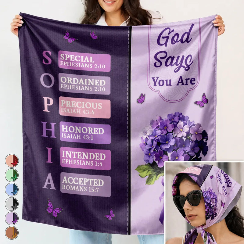 Gift For Wife,Gift For Girlfriend,Gift For Yourself,Gift For Women,Gift For Aunt,Gift For Mother,Gift For Grandma,Gift For Daughter,Gift For Sisters,Gift For Bestie,Happy,Christian,Icon - Created With A Purpose Birth Month Flower - Personalized Scarf