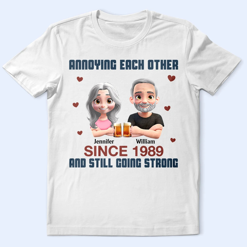 Gift For Couples,Love,Gift For Husband,Gift For Wife,Gift For Boyfriend,Gift For Girlfriend - Cross Arms Couple Annoying Each Other - Personalized T Shirt