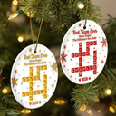 Grateful,Gift For Colleagues,Christmas,Crossword - Crossword 3D Inflated Effect Best Team Ever Never Forget The Difference You Make - Personalized Circle Ceramic Ornament