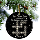 Gifts For Colleagues, Happy, Christmas - Crossword Best Team Ever - Personalized Circle Ceramic Ornament