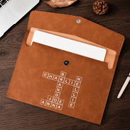 Back To School, Officer, Sentimental, Crossword - Crossword Best Team Ever Scrabble - Personalized Leather Sleeve