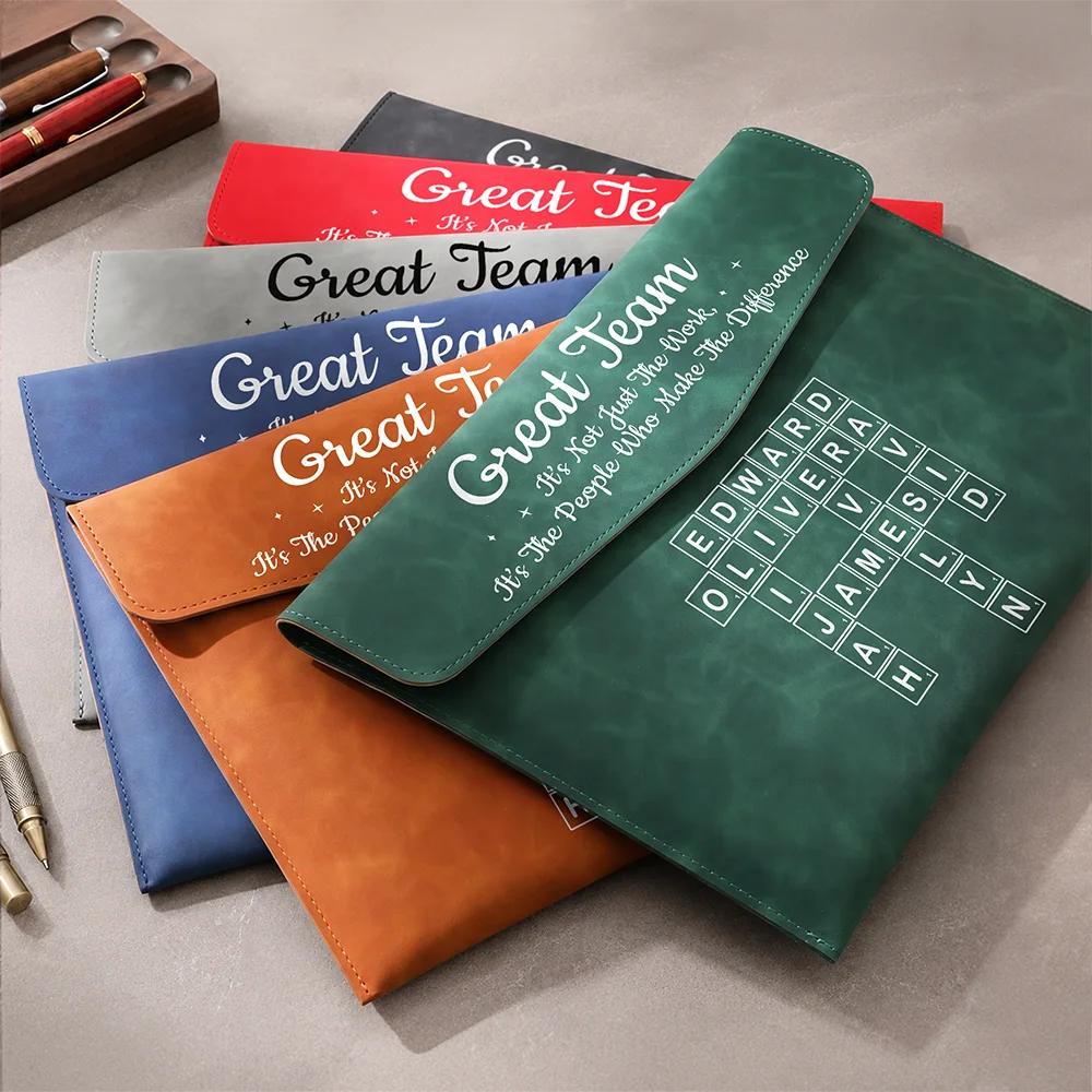 Back To School, Officer, Sentimental, Crossword - Crossword Best Team Ever Scrabble - Personalized Leather Sleeve
