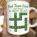 Gifts For Colleagues,Happy,Christmas - Crossword Best Team Ever Scrabble - Personalized Mug