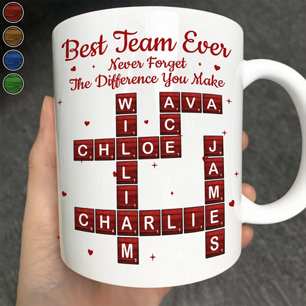 Crossword Best Team Ever Scrabble - Personalized Mug