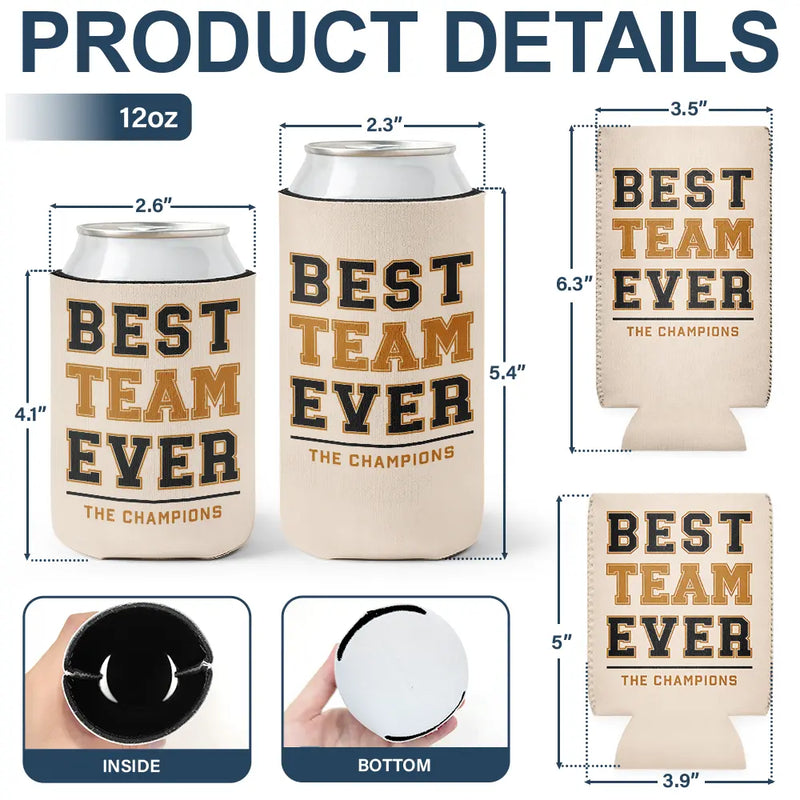 Gifts For Colleagues, Gift For Bestie, Happy - Crossword Best Team Ever Scrabble Name - Personalized Can Cooler Sleeve