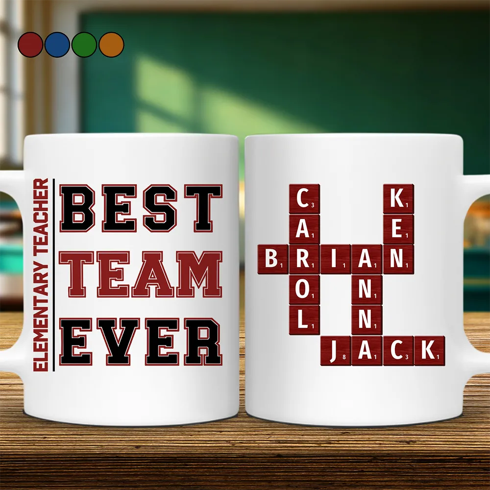 Crossword Best Team Ever Scrabble Name - Personalized Mug