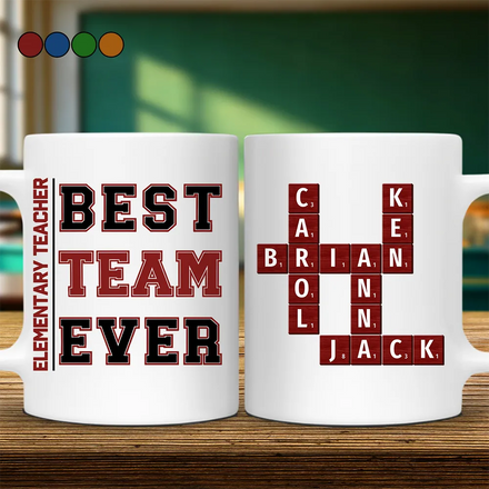 Crossword Best Team Ever Scrabble Name - Personalized Mug