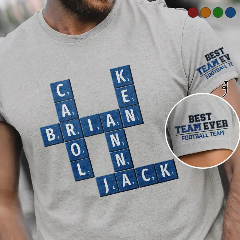 Gifts For Colleagues,Gift For Bestie,Happy - Crossword Best Team Ever Scrabble Name - Personalized T Shirt