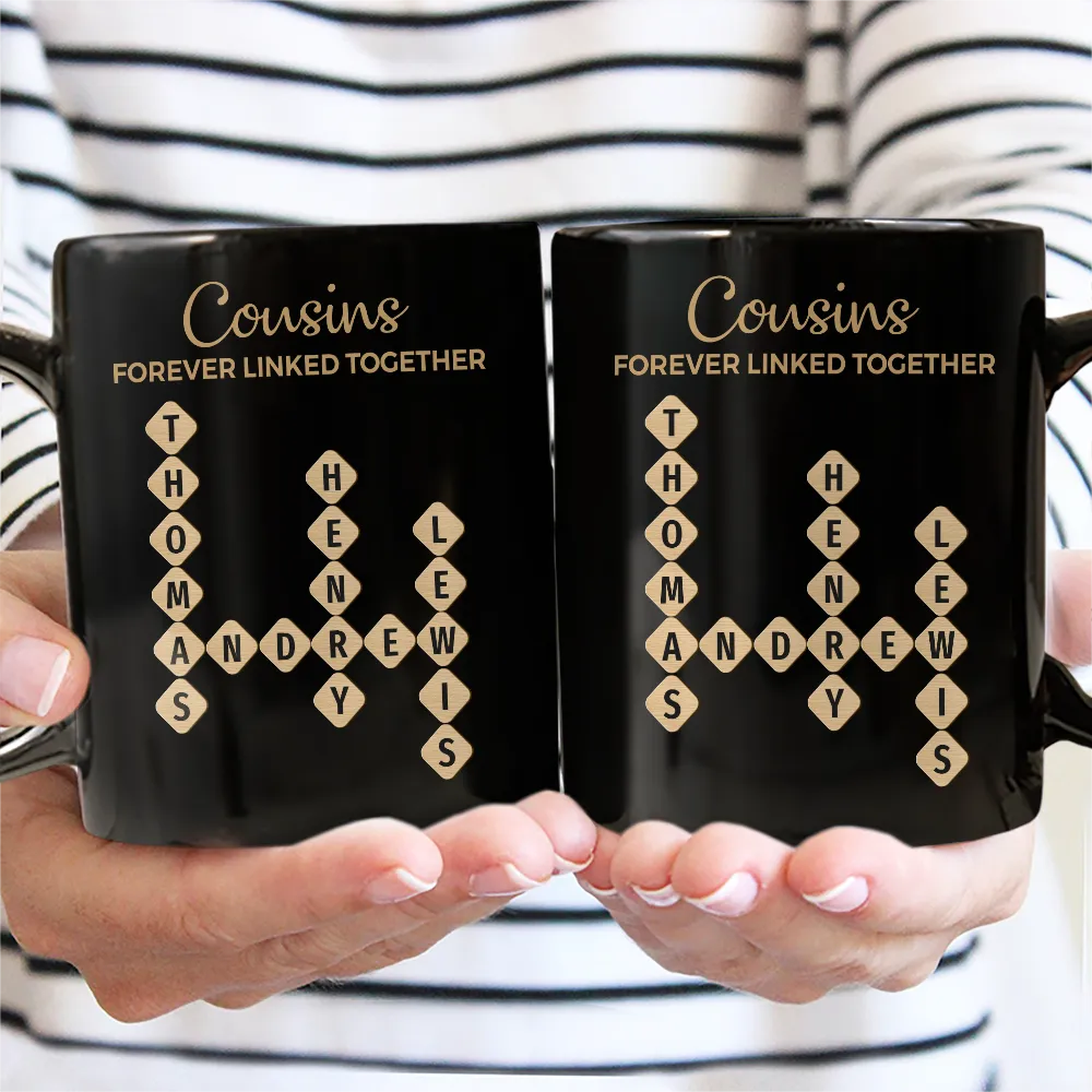 Gift For Sibling,Cozy,Crossword - Crossword Brothers & Sisters Forever Linked Together - Personalized Mug