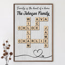 Family,Parents,Gift For Grandparents,Happy - Crossword Family Is The Heart Of A Home - Personalized Poster