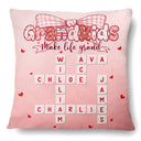 Gift For Grandma,Gift For Mother,Love - Crossword Grandkids Make Life Grand Preppy Coquette - Personalized Pillow